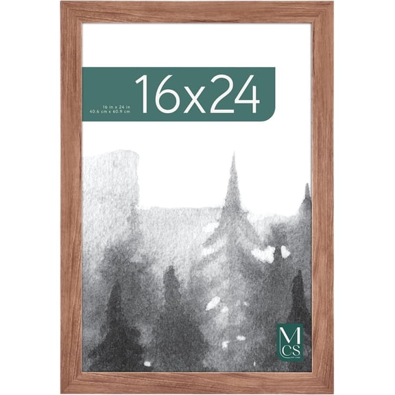 MCS Museum Poster Frame 16x24 Medium Oak Woodgrain, Vertical & Horizontal Wall Hanging Large Picture Frame for Photos, Posters & Art Prints (1-Pack)