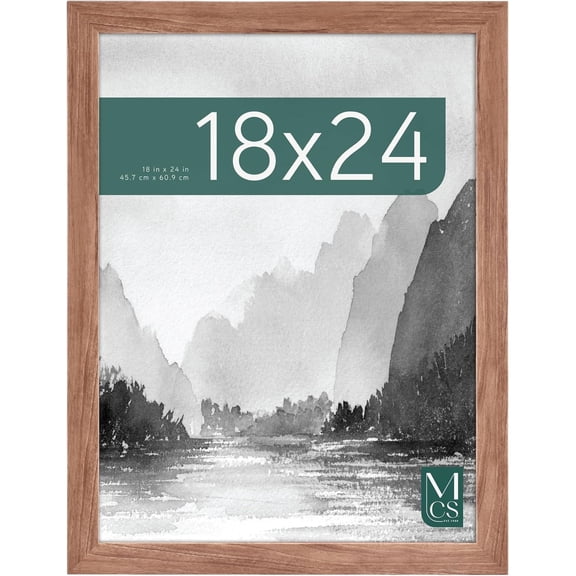 MCS Museum Poster Frame 18x24 Medium Oak Woodgrain, Vertical & Horizontal Wall Hanging Large Picture Frame for Photos, Posters & Art Prints (1-Pack)