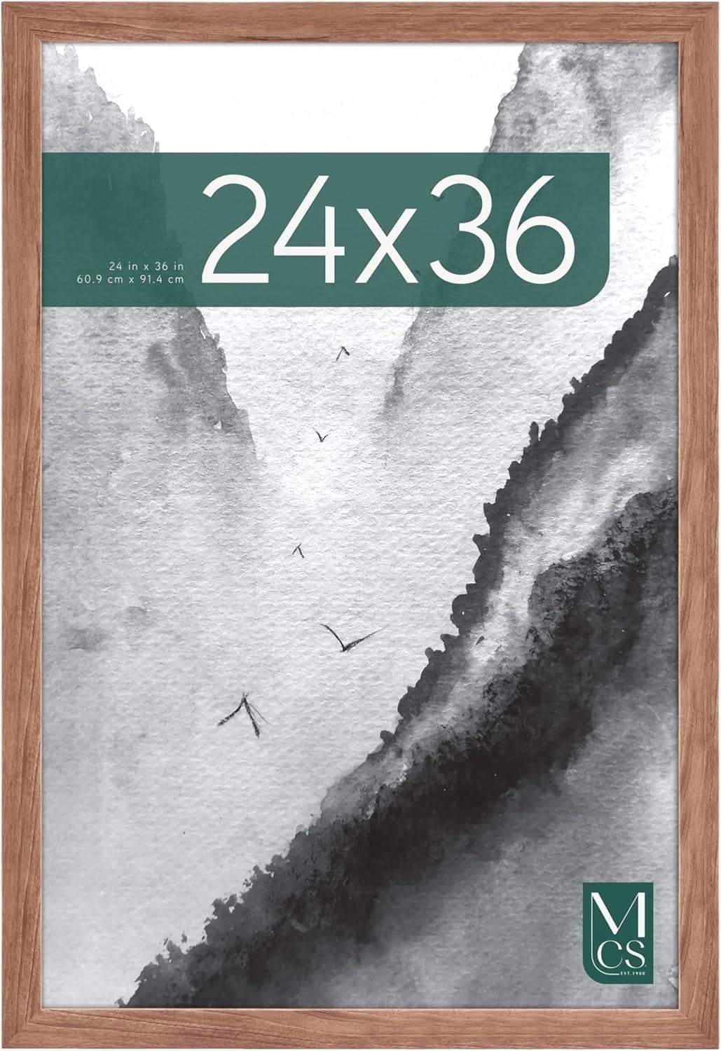 MCS Museum Poster Frame 24x36 Medium Oak, Vertical & Horizontal Wall Hanging Large Picture Frame for Photos, Posters & Art Prints  (1-Pack)