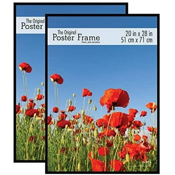 MCS Original Poster Frame 20x28 Black Lightweight Vertical & Horizontal Wall Hanging Large Picture Frame for Posters, Art Prints & Gallery Wall (2-Pack)