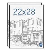 MCS Original Poster Frame 22x28 Black Lightweight Vertical & Horizontal Wall Hanging Large Picture Frame for Posters, Art Prints & Gallery Wall 2-Pack