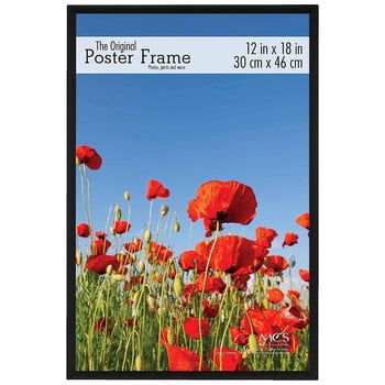 MCS Black plastic POSTER size frame with Corrugated Backing - 12x18