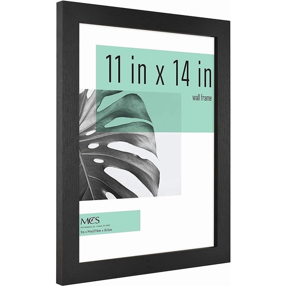MCS Studio Gallery 11x14 Picture Frame Black Woodgrain Shatter Resistant Glass, Rectangle Photo Frame for Photos, Posters & Art Prints (1-Pack)