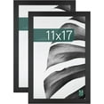 thumbnail image 1 of MCS Studio Gallery 11x17 Picture Frame Black Woodgrain, Rectangle Photo Frame for Photos, Posters & Art Prints (2-Pack), 1 of 7