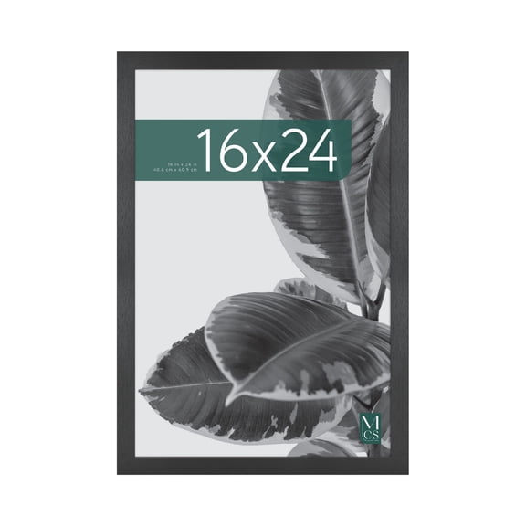 MCS Studio Gallery 20x28 Matted Poster Frame with 16x24 Picture Display, Black Woodgrain Engineered Wood Vertical & Horizontal Wall Hanging Large Picture Frame for Photos, Posters & Art Prints