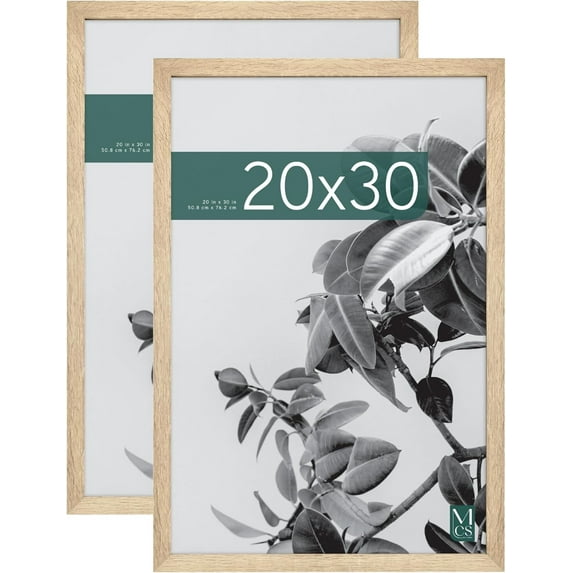 MCS Studio Gallery 20x30 Poster Frame Natural Woodgrain, Vertical & Horizontal Wall Hanging Large Picture Frame for Photos, Posters & Art Prints (1-Pack)