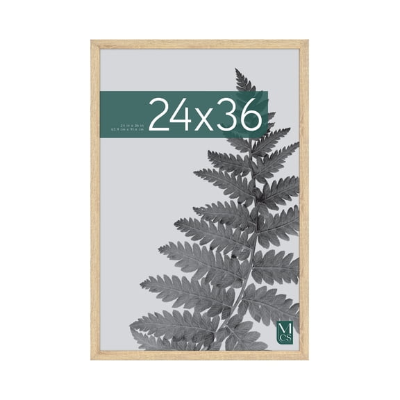MCS Studio Gallery 24x36 Poster Frame Natural Woodgrain Engineered Wood, Vertical & Horizontal Wall Hanging Large Picture Frame for Photos, Posters & Art Prints (1-Pack)