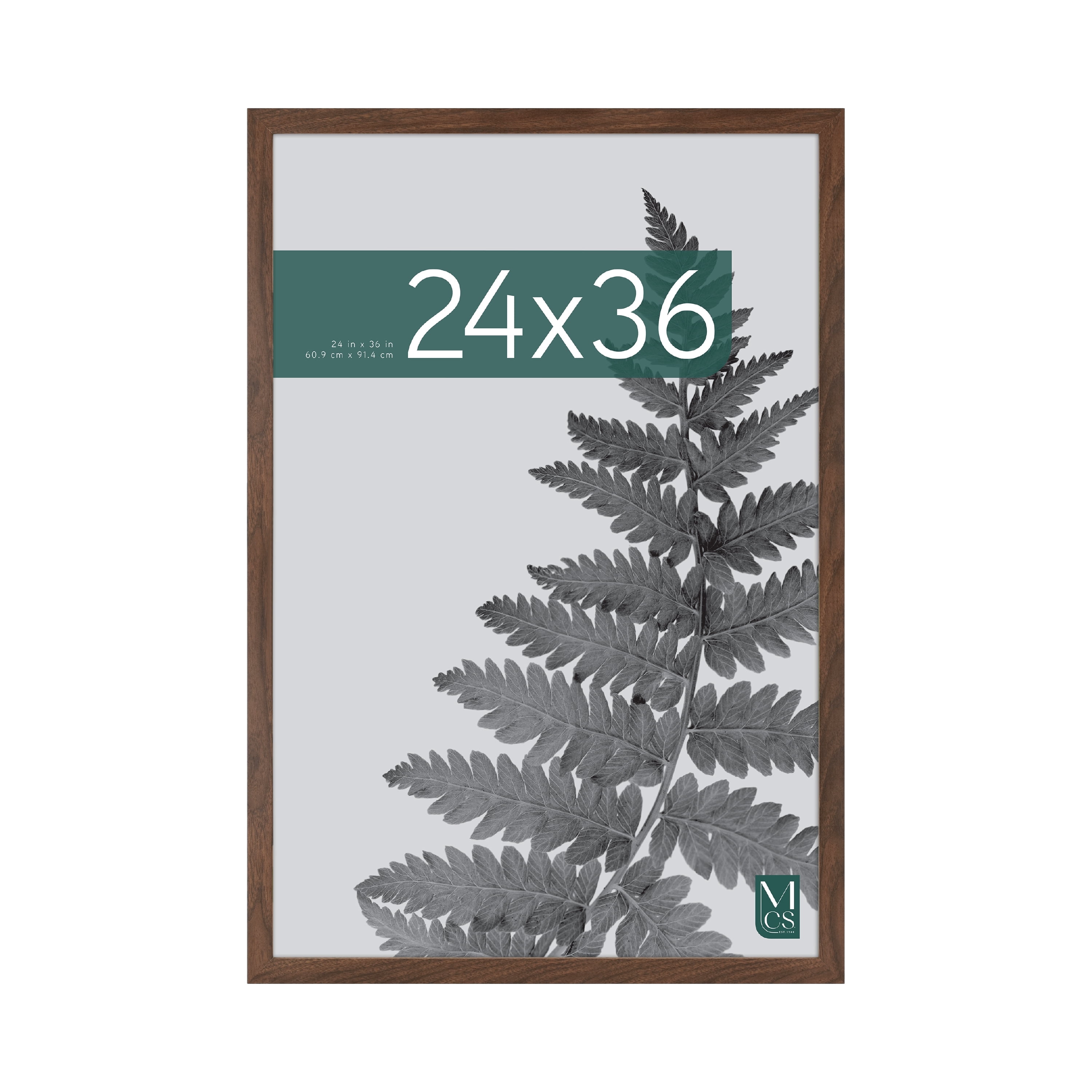 MCS Studio Gallery 24x36 Poster Frame Walnut Woodgrain Engineered Wood, Vertical & Horizontal Wall Hanging Large Picture Frame for Photos, Posters & Art Prints (1-Pack)