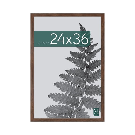 MCS Studio Gallery 24x36 Poster Frame Walnut Woodgrain Engineered Wood, Vertical & Horizontal Wall Hanging Large Picture Frame for Photos, Posters & Art Prints (1-Pack)