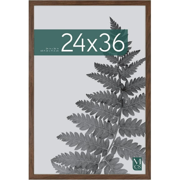 MCS Studio Gallery 24x36 Poster Frame Walnut Woodgrain, Vertical & Horizontal Wall Hanging Large Picture Frame for Photos, Posters & Art Prints (1-Pack)