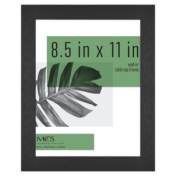 MCS Studio Gallery 8.5x11 Picture Frame Black Woodgrain, Vertical & Horizontal Wall Hanging & Easel for Tapletop Display, Rectangle Photo Frame for Photos, Posters & Art Prints (1-Pack)