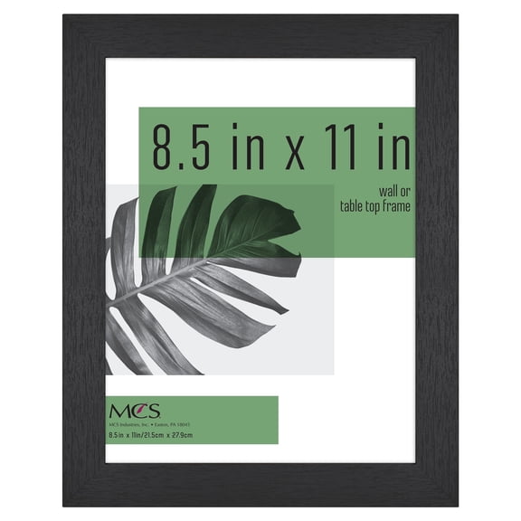MCS Studio Gallery 8.5x11 Picture Frame Black Woodgrain, Vertical & Horizontal Wall Hanging & Easel for Tapletop Display, Rectangle Photo Frame for Photos, Posters & Art Prints (1-Pack)