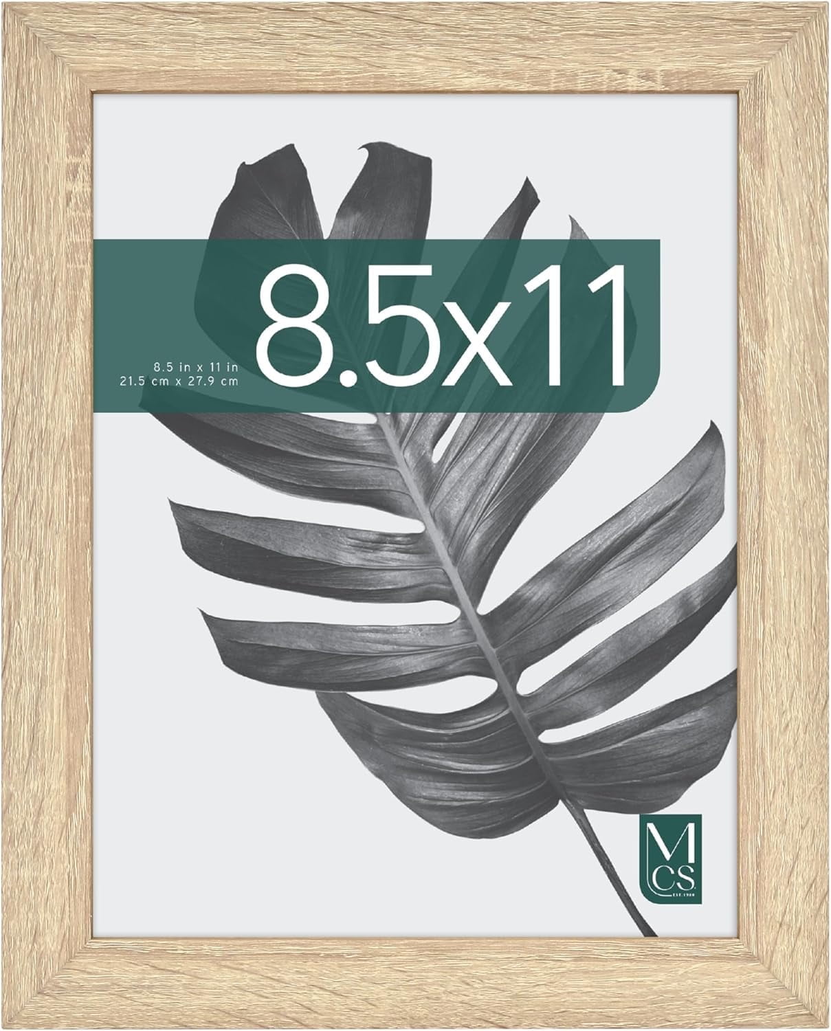 MCS Studio Gallery 8.5x11 Picture Frame Natural Woodgrain, Rectangle Photo Frame for Photos, Posters & Art Prints & Easel for Tapletop Display (1-Pack)