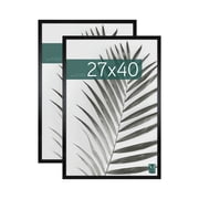 MCS Studio Gallery Classic Movie Poster Frame 27x40 Black Woodgrain Engineered Wood, Vertical & Horizontal Wall Hanging Large Picture Frame for Photos, Artwork & Custom Posters 1-Pack