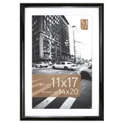 MCS Trendsetter 14x20 Poster Frame, Display Pictures 11x17 With Mat or 14x20 Without Mat, Vertical & Horizontal Wall Hanging Large Picture Frame for Photos & Posters, Black 1-Pack