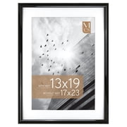 MCS Trendsetter 17x23 Poster Frame, Display Pictures 13x19 With Mat or 17x23 Without Mat, Vertical & Horizontal Wall Hanging Large Picture Frame for Photos & Posters, Black 1-Pack