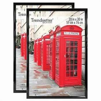 MCS Trendsetter 20x30 Poster Frame Black High-Gloss, Vertical & Horizontal Wall Hanging Large Picture Frame for Photos, Posters & Art Prints (2-Pack)
