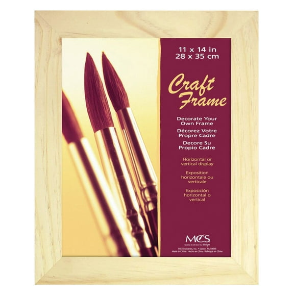 Bevelled unfinished craft 11x14 natural pine frame  - 11x14