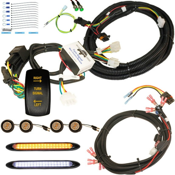 MCSADVENTURES Amber Vertical Rocker Turn Signal Kit for Polaris General - orange backlight - stick-on lights