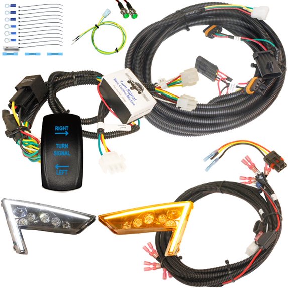 MCSADVENTURES Blue Vertical Rocker Turn Signal Kit for Pro XP with replacement headlights