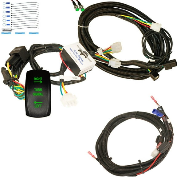 MCSADVENTURES Green Plug and Play Vertical Rocker Turn Signal Kit for Honda Talon - green backlight - no lights