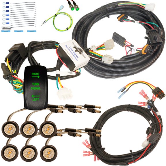 MCSADVENTURES Green Vertical Rocker Turn Signal Kit for 14+ RZR, 18+ Ranger XP clear/amber