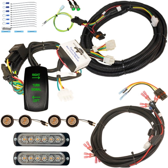 MCSADVENTURES Green Vertical Rocker Turn Signal Kit for Polaris General - green backlight - bolt-on lights