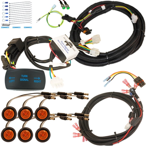 MCSADVENTURES Horizontal Rocker Turn Signal Kit for Polaris General amber/amber