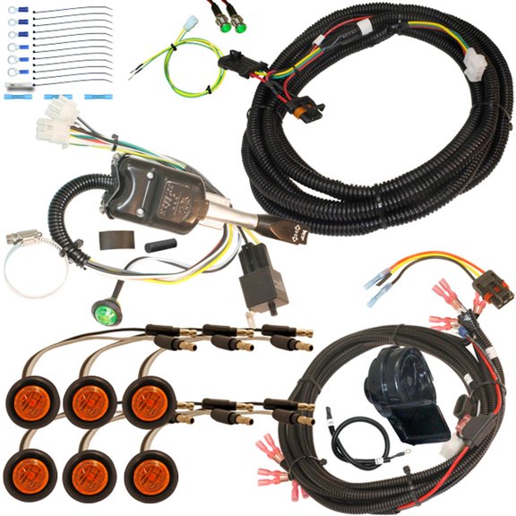 MCSADVENTURES Plug and Play Turn Signal Kit with Lever, Horn/Hazard for Polaris General - amber/amber