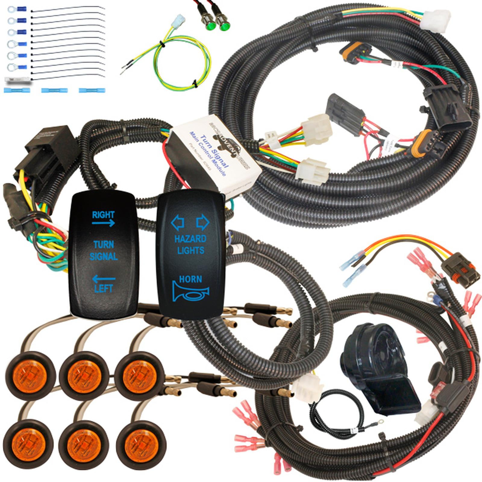 MCSADVENTURES Plug and Play Turn Signal Kit with Vertical Horn/Hazard for 14+ RZR, 18+ Ranger xp
