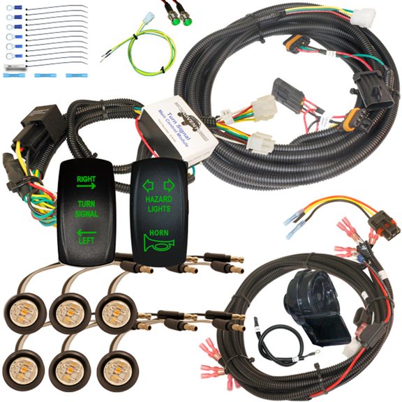MCSADVENTURES Plug and Play Turn Signal Kit with Vertical Horn/Hazard for 14+ RZR, 18+ Ranger xp - clear/amber