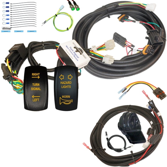 MCSADVENTURES Plug and Play Turn Signal Kit with Vertical Horn/Hazard for 14+ RZR, 18+ Ranger xp - no lights