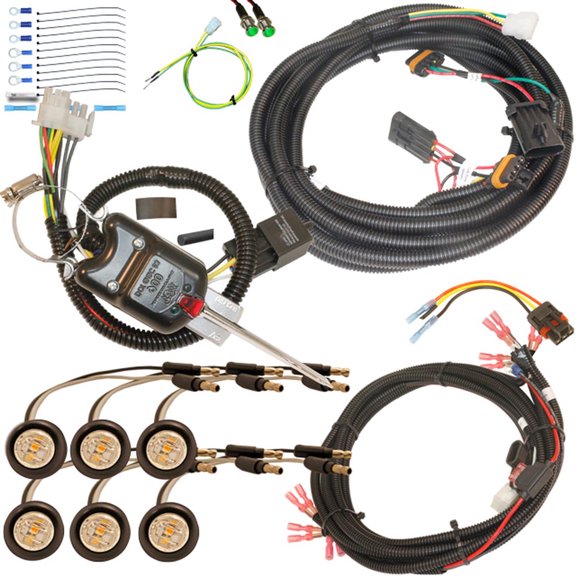MCSADVENTURES Plug and Play turn kit with hazard (14+ RZR) Black Lever Switch - clear/amber