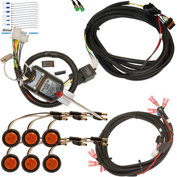 MCSADVENTURES Plug and Play turn kit with hazard (15-18 RZR) Black Lever Switch amber/amber