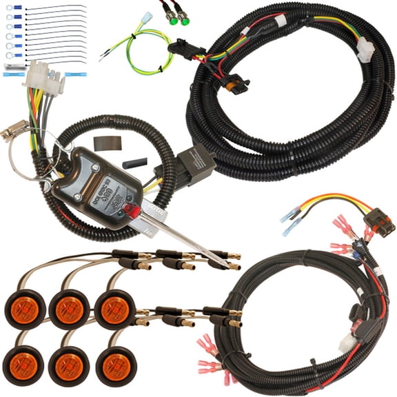MCSADVENTURES Plug and Play turn kit with hazard (Ranger/General) Black Lever Switch - amber/amber