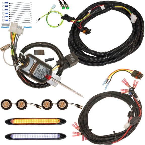 MCSADVENTURES Plug and Play turn kit with hazard (Ranger/General) Black Lever Switch - stick on front lights