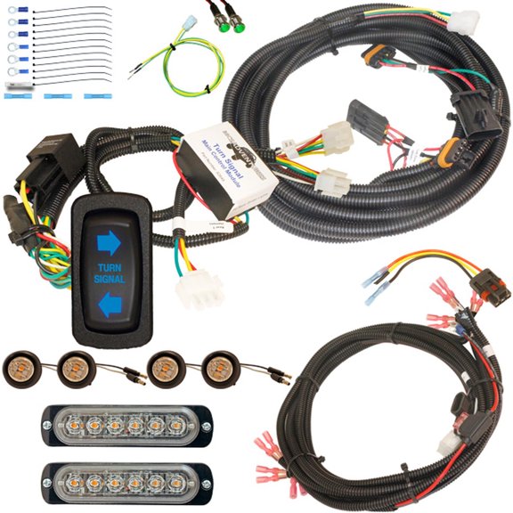 MCSADVENTURES Vertical OEM Size Rocker Turn Signal Kit for 18+ Ranger blue backlight - bolt-on front lights