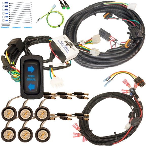 MCSADVENTURES Vertical OEM Size Rocker Turn Signal Kit for 18+ Ranger blue backlight - clear/amber