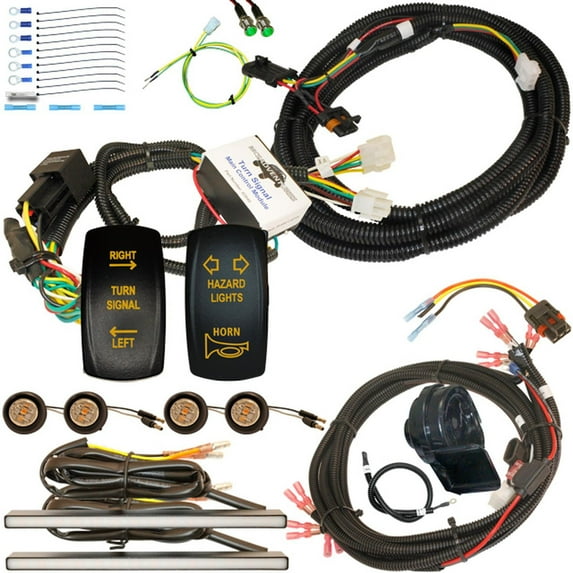 MCSADVENTURES Vertical Rocker Turn Signal Kit, Horn/Hazard for Polaris General forward facing stick on lights
