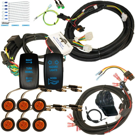 MCSADVENTURES Vertical Rocker Turn Signal Kit, Horn/Hazard for Polaris General stick on lights