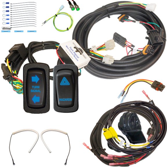 MCSADVENTURES plug and play turn signal kit for 18+ Ranger: 'L' Rocker switch: (blue), hazard, front: crush tube LEDs