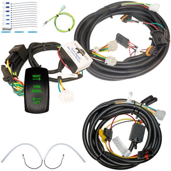 MCSADVENTURES plug and play turn signal kit for 2026 RZR XP S Rocker switch (green), crush tubes