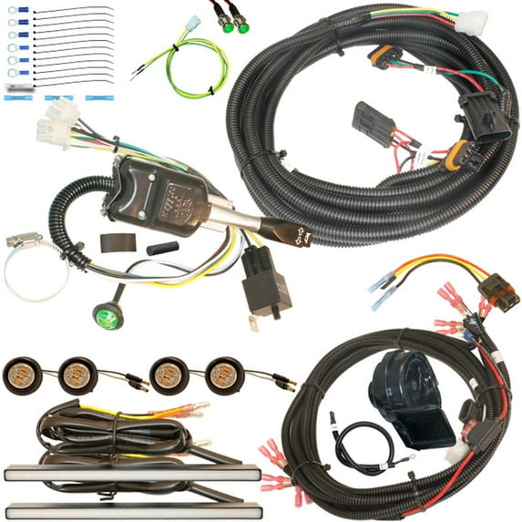 MCSADVENTURES plug and play turn signal kit for 2024 RZR XP 1000: Lever switch: (black), horn / hazard, sequential bar lights (white lens) and 3/4 lights (clear lens)