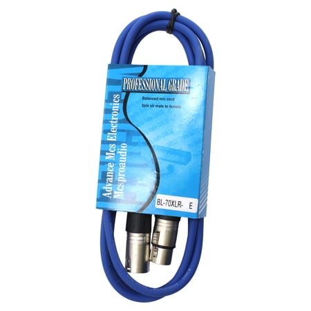 MCSPROAUDIO 10 FOOT MALE TO FEMALE XLR CABLE - Blue