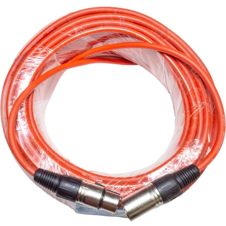 MCSPROAUDIO 100 FOOT MALE TO FEMALE XLR CABLE - Orange