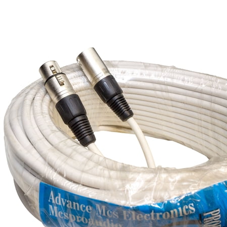 MCSPROAUDIO 100 FOOT MALE TO FEMALE XLR CABLE - White