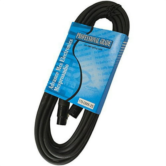 MCSPROAUDIO 110 ohm 3 Pin DMX Lighting Cable (25 ft, 1 Cable)