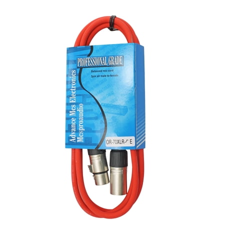 MCSPROAUDIO 15 FOOT MALE TO FEMALE XLR CABLE - Orange