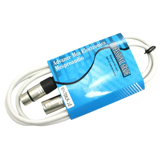 MCSPROAUDIO 15 FOOT MALE TO FEMALE XLR CABLE - White