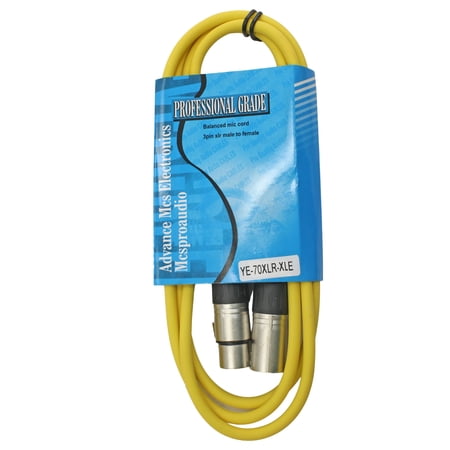 MCSPROAUDIO 15 FOOT MALE TO FEMALE XLR CABLE - Yellow